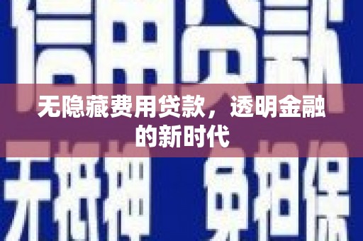 乐清无隐藏费用贷款，透明金融的新时代