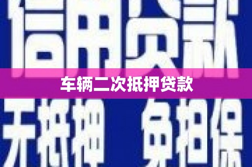 乐清车辆二次抵押贷款