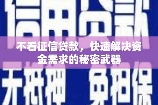 乐清不看征信贷款，快速解决资金需求的秘密武器