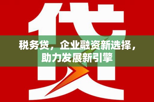 乐清税务贷，企业融资新选择，助力发展新引擎