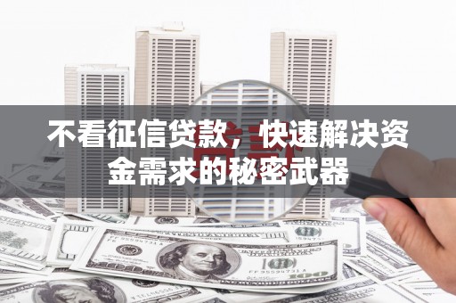 乐清不看征信贷款，快速解决资金需求的秘密武器